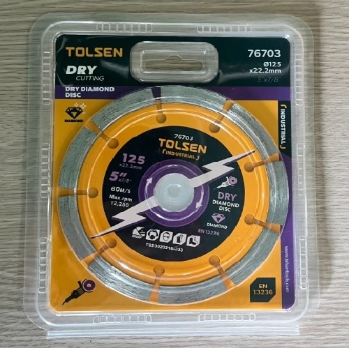 TOLSEN Dry Diamond Cutting Blade, ( 4" | 5" | 7"), For Dry Cutting, Segment, Diamond Disc; Models: 76700 | 76703 | 76705