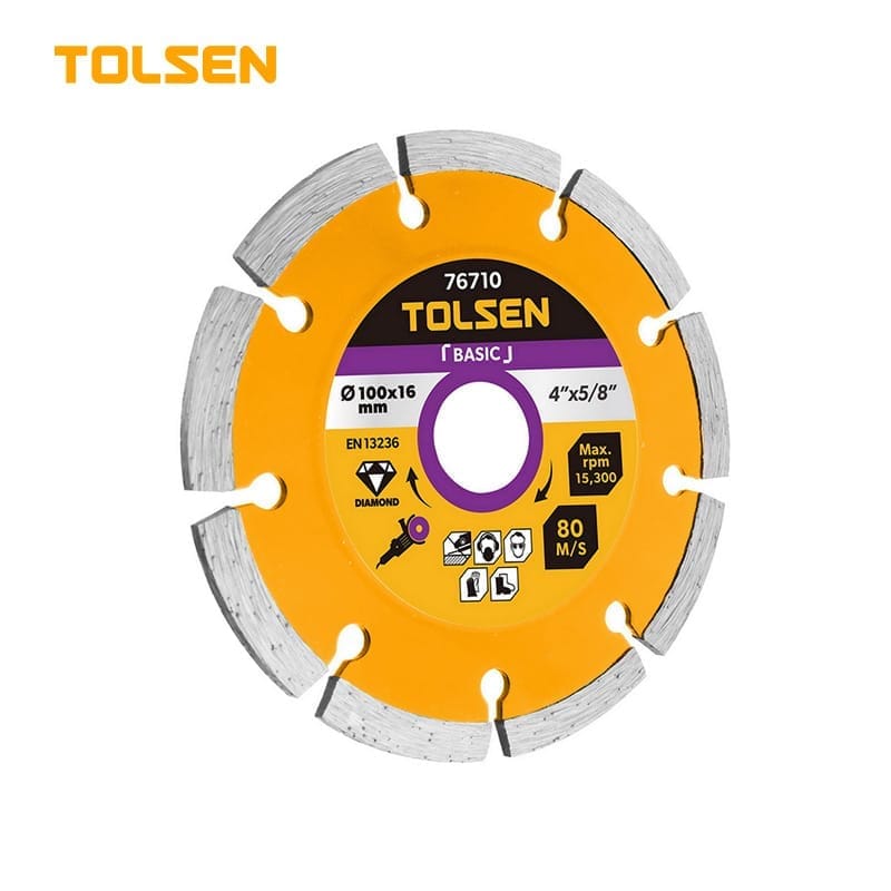 TOLSEN Dry Diamond Disc, ( 4" | 5" ), For Dry Cutting, Segment Height 7.5mm; Models: 76710 | 76713_img_0