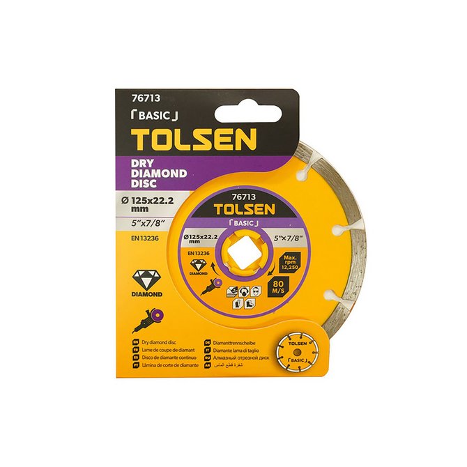 TOLSEN Dry Diamond Disc, ( 4" | 5" ), For Dry Cutting, Segment Height 7.5mm; Models: 76710 | 76713_img_3