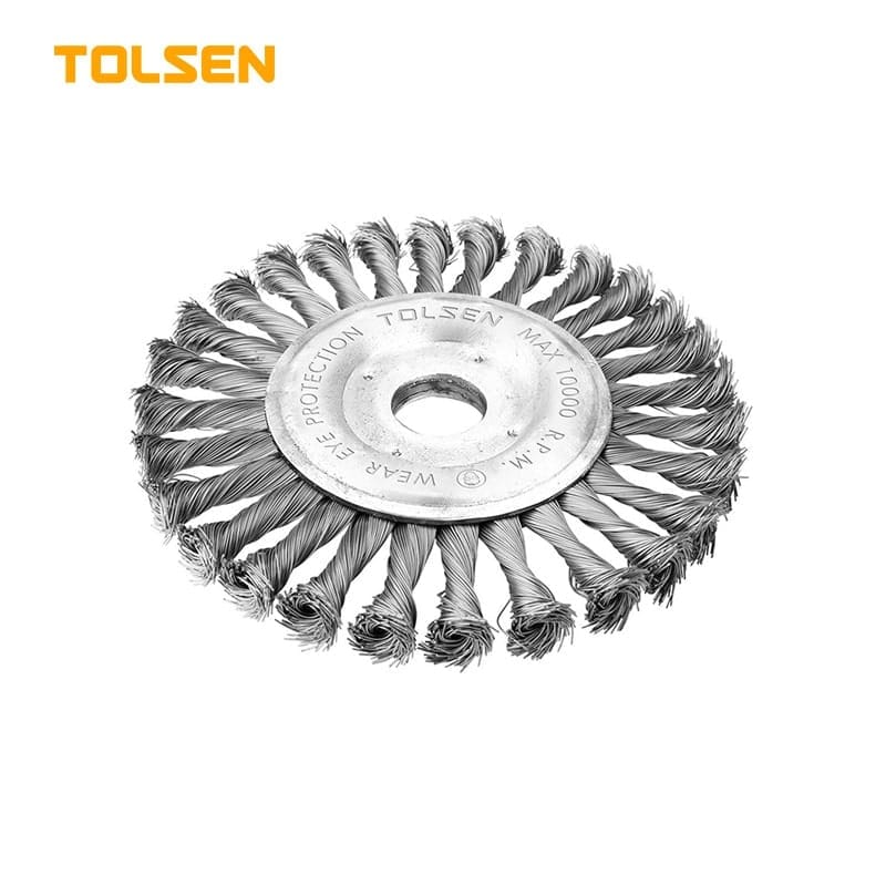 TOLSEN 77534 Circular Grinding Wire Brush, 150mm, 0.5mm Wire Dia, 22.2mm Arbor, 9,000 RPM | Model: 77534