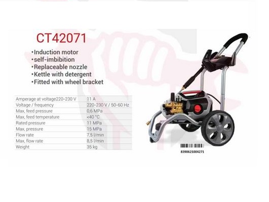 CROWN CT42071 Professional High Pressure Cleaner | 2800W Power | 150 bar | 8.45 L/min | Car Washer | Model: CT42071_img_3