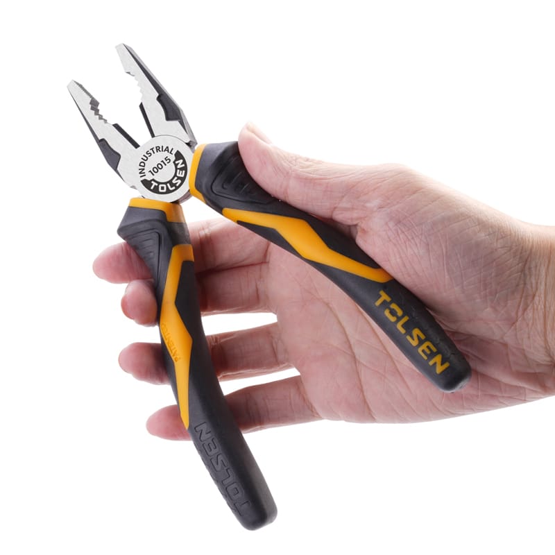 TOLSEN 10015 Combination Pliers,6" (160mm), Industrial GRIPro Series, CrV Steel, Black Finish | Model: 10015_img_1