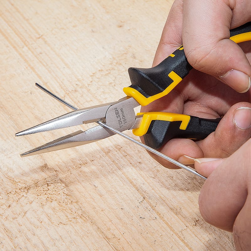 TOLSEN 10006 Long Nose Pliers 6" (160mm), Nickel Plated, TPR Handle; Model: 10006_img_3