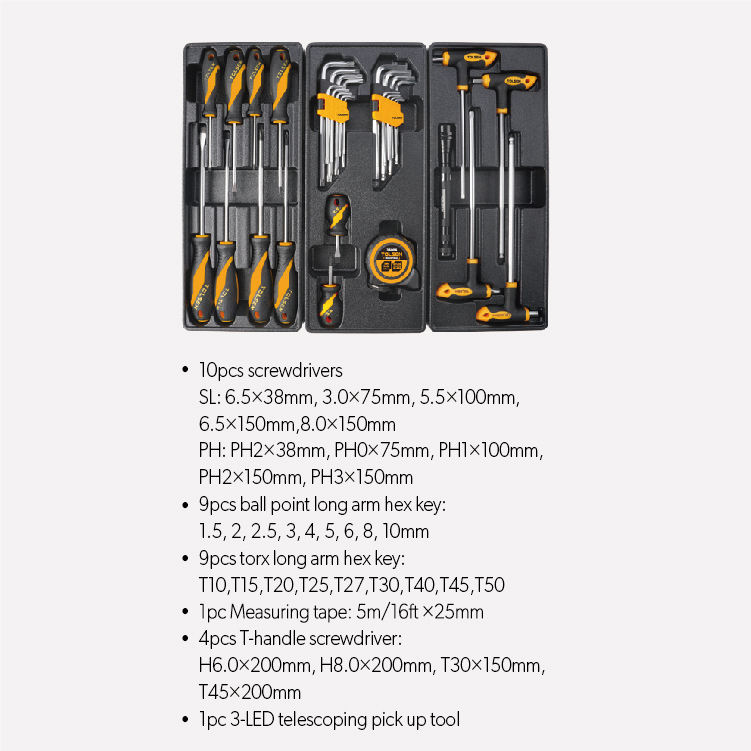 TOLSEN 85410 175Pcs Tools Set, 71kgs Material 5 Drawer Tool Roller Cabinet; 85410_img_5