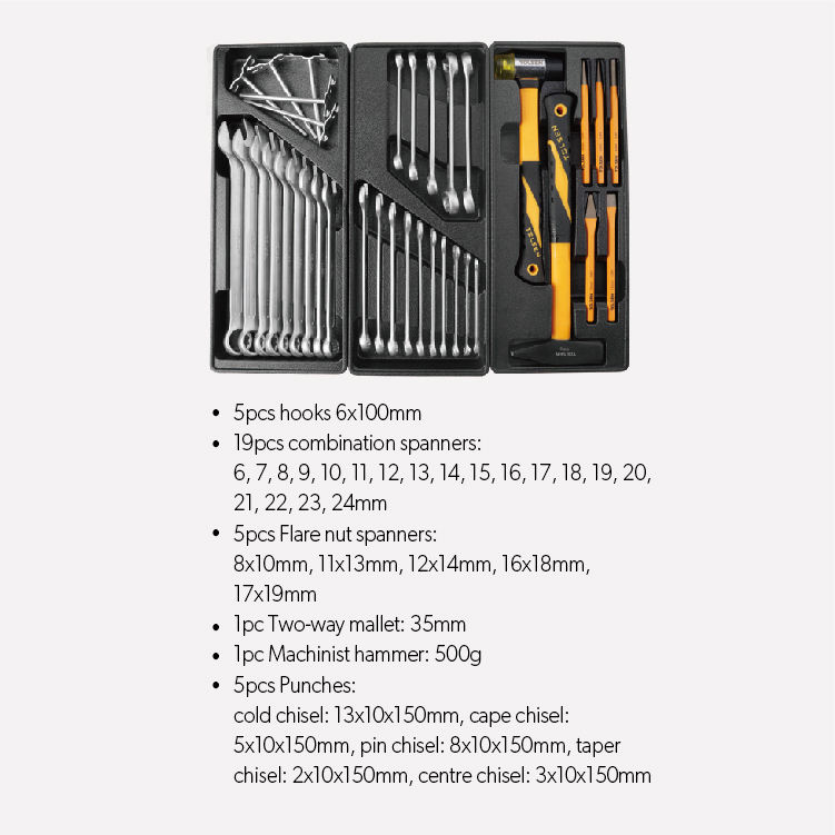 TOLSEN 85410 175Pcs Tools Set, 71kgs Material 5 Drawer Tool Roller Cabinet; 85410_img_1