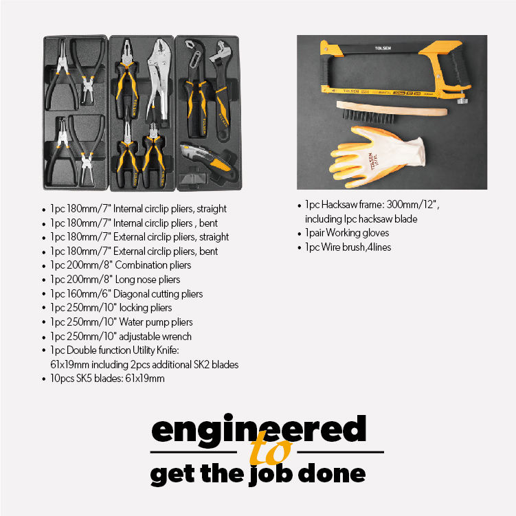 TOLSEN 85410 175Pcs Tools Set, 71kgs Material 5 Drawer Tool Roller Cabinet; 85410_img_4
