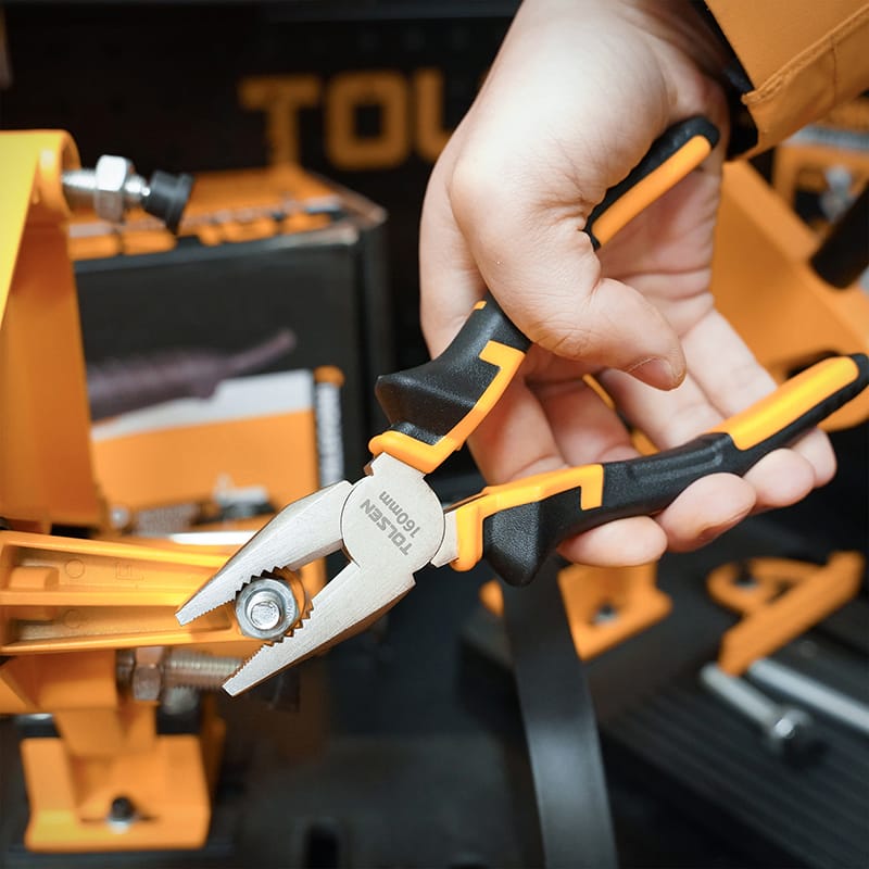 TOLSEN 10000 Combination Pliers | 6" (160mm) | Nickel Plated | Two-Component Handle | Model: 10000_img_7