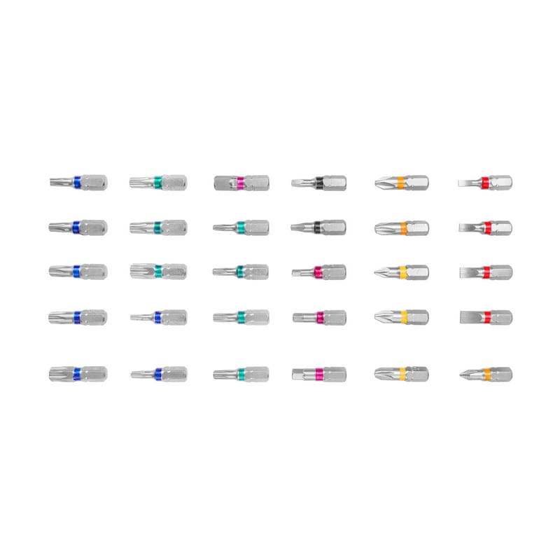 TOLSEN 20377 32Pcs Bit Set, 6150 Cr-V Steel, Security Bits Included, Color-Coded, Quick-Release Holder | Model: 20377_img_1