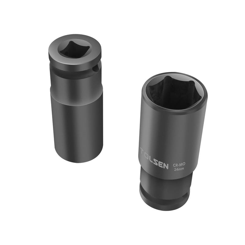 TOLSEN 18296 10Pcs 1/2" Drive Deep Impact Socket Set, CrMo Steel, Heat Treated, Impact Rated, Model: 18296_img_2