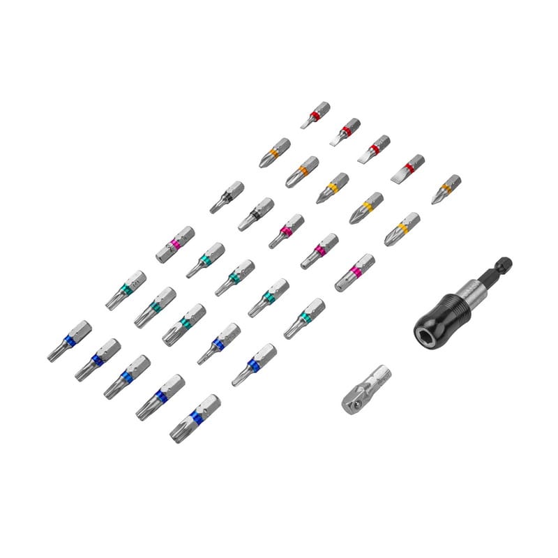TOLSEN 20377 32Pcs Bit Set, 6150 Cr-V Steel, Security Bits Included, Color-Coded, Quick-Release Holder | Model: 20377_img_3