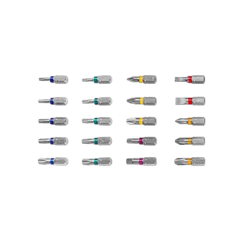 TOLSEN 20376 28Pcs Bit and Socket Set, 1/4" Drive, Cr-V Steel, Color-Coded Bits, Quick-Release Holder | Model: 20376_img_4
