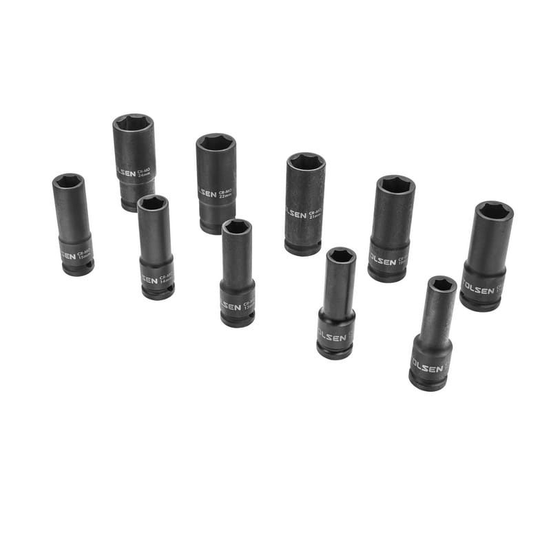 TOLSEN 18296 10Pcs 1/2" Drive Deep Impact Socket Set, CrMo Steel, Heat Treated, Impact Rated, Model: 18296_img_3