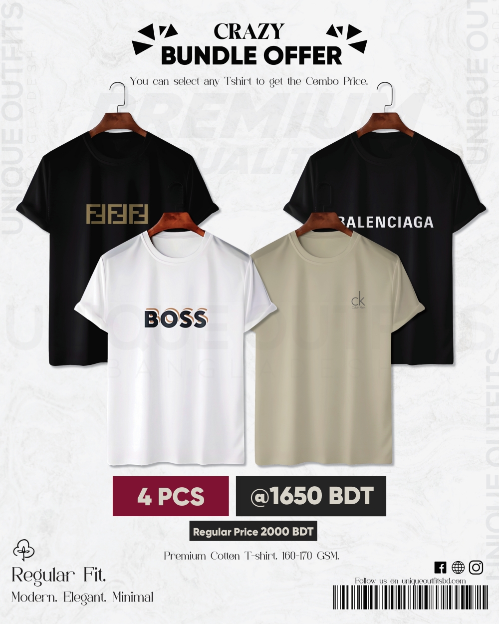 BR43 Luxury Brand Combo T-shirt