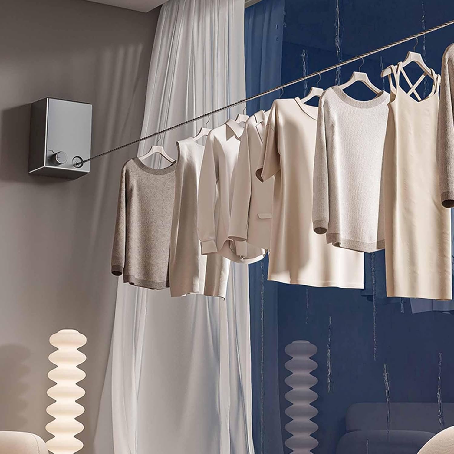 Retractable Clothesline Stainless Steel Wall Mount Rope 4.2M_CL-2913_img_2