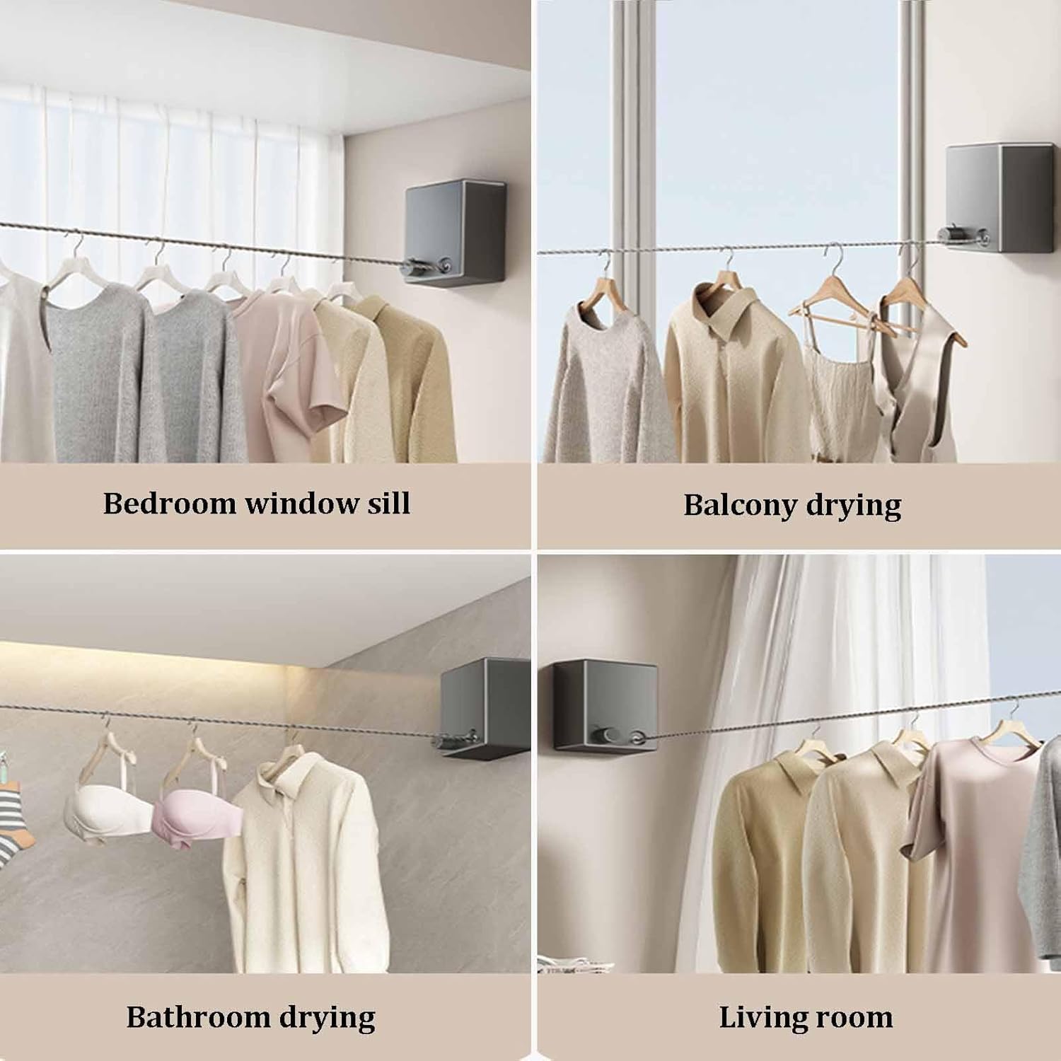 Retractable Clothesline Stainless Steel Wall Mount Rope 4.2M_CL-2913_img_8