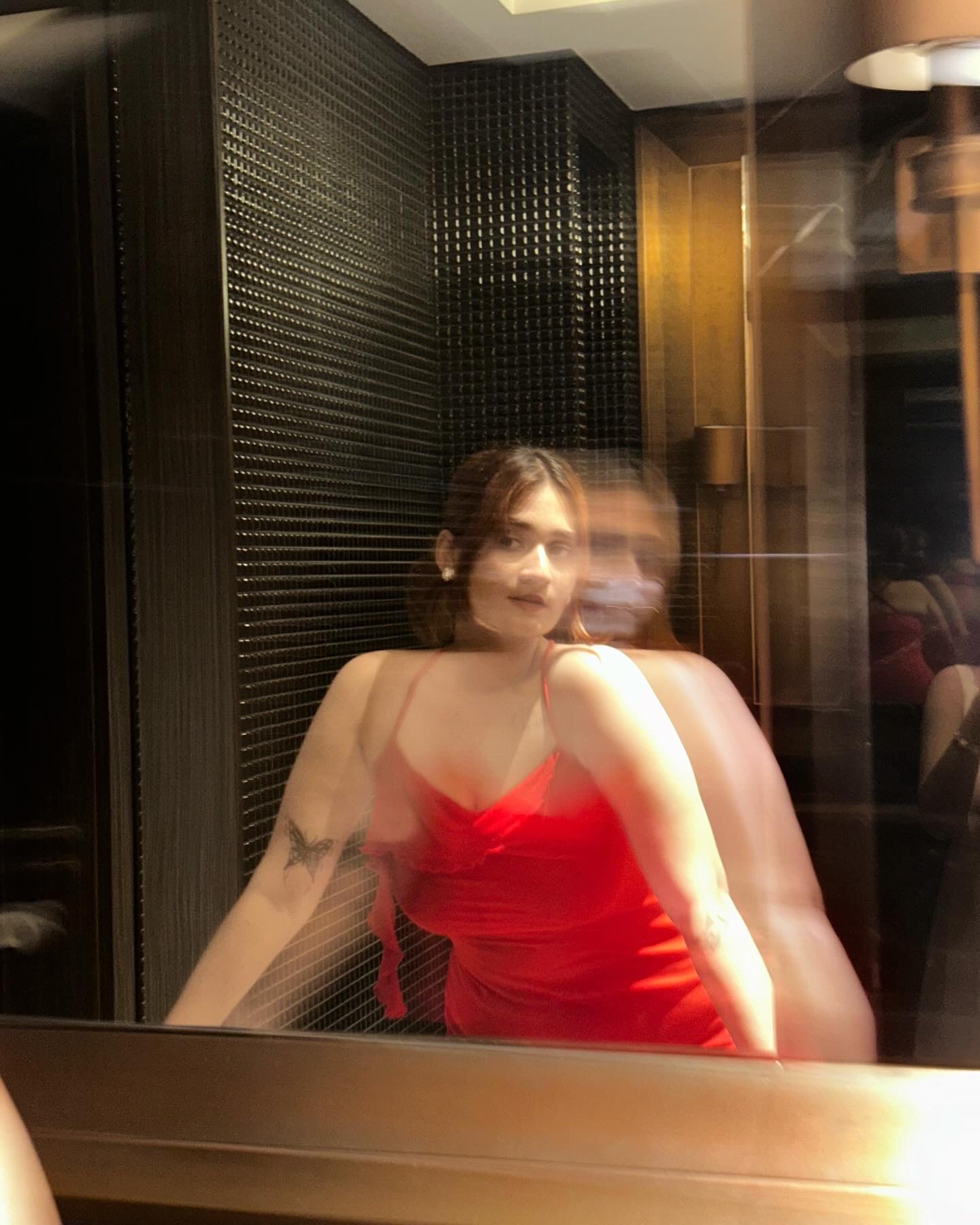 SHEIN MOD Red Prom Ruffle Date Night Ruched Mermaid Hem Cami Dress_img_4