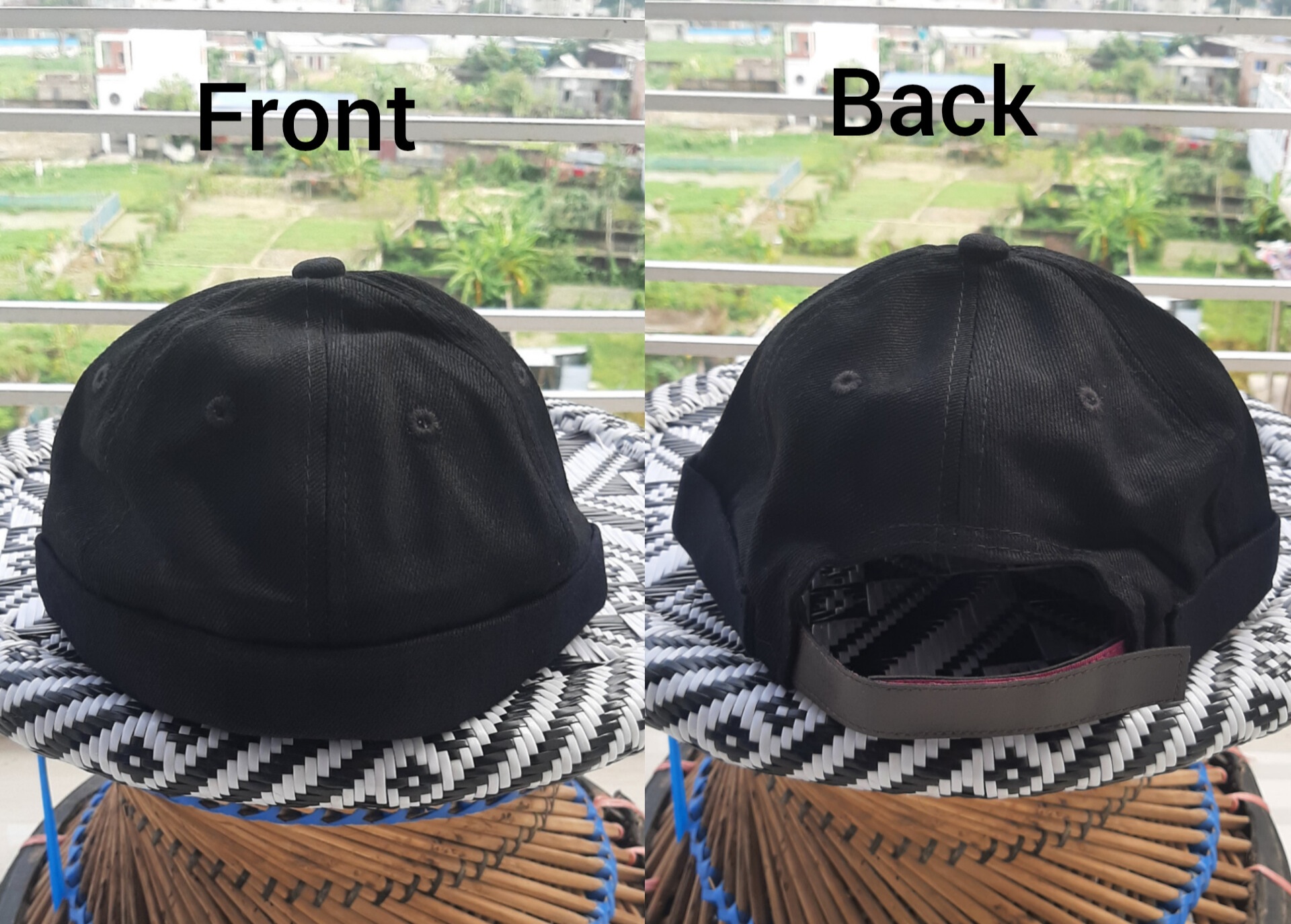 ব্রিমলেস ফুল ব্লাক ক্যাপ