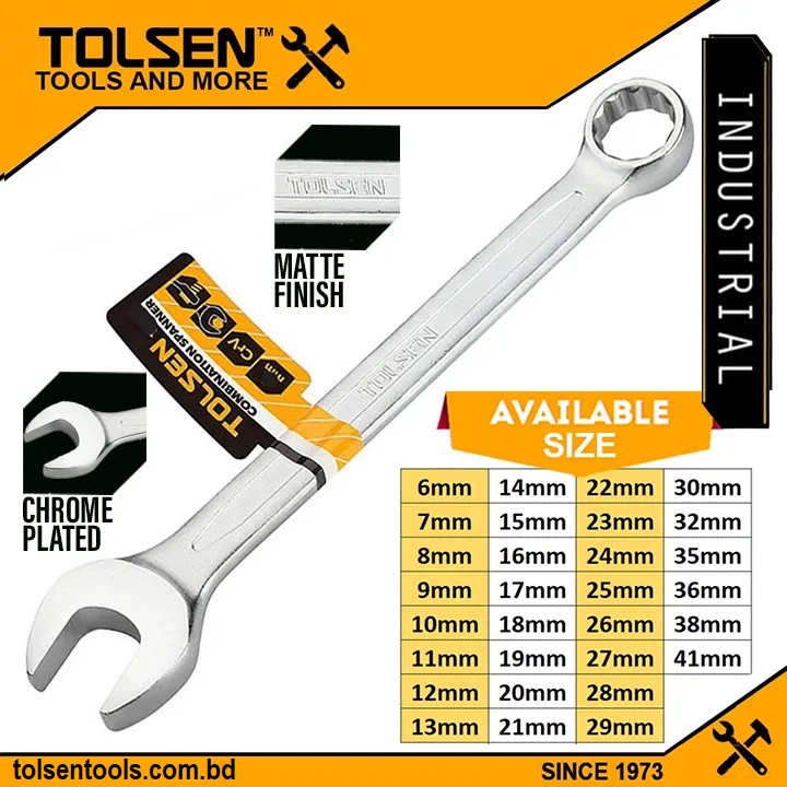 Tolsen Combination Spanner Wrench (Metric 6mm to 41mm) Cr-V