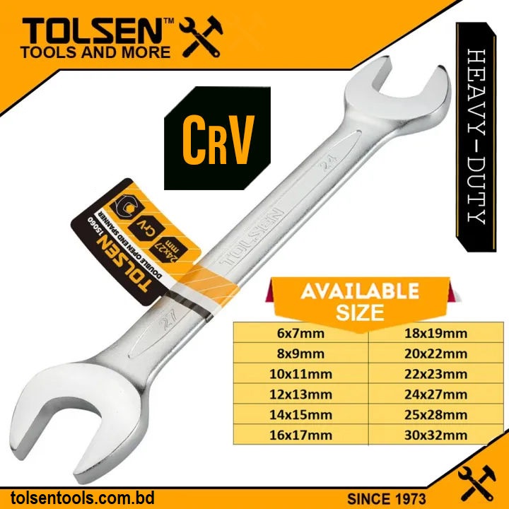 Tolsen Double Open End Spanner Wrench (Metric 6 to 32mm ) Cr-V