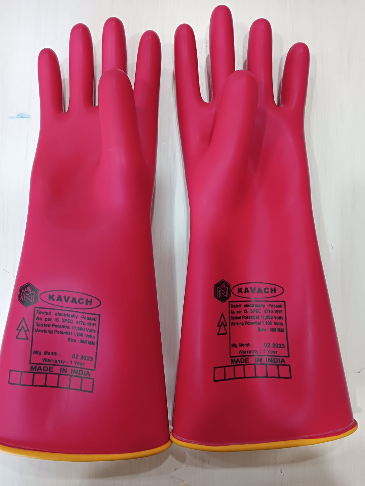 Kavach Electrical Safety Hand Gloves 15 KVA_img_1