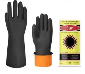 Sun Industrial Hand Glove Rubber Made Black Industrial Safety Gloves_img_0