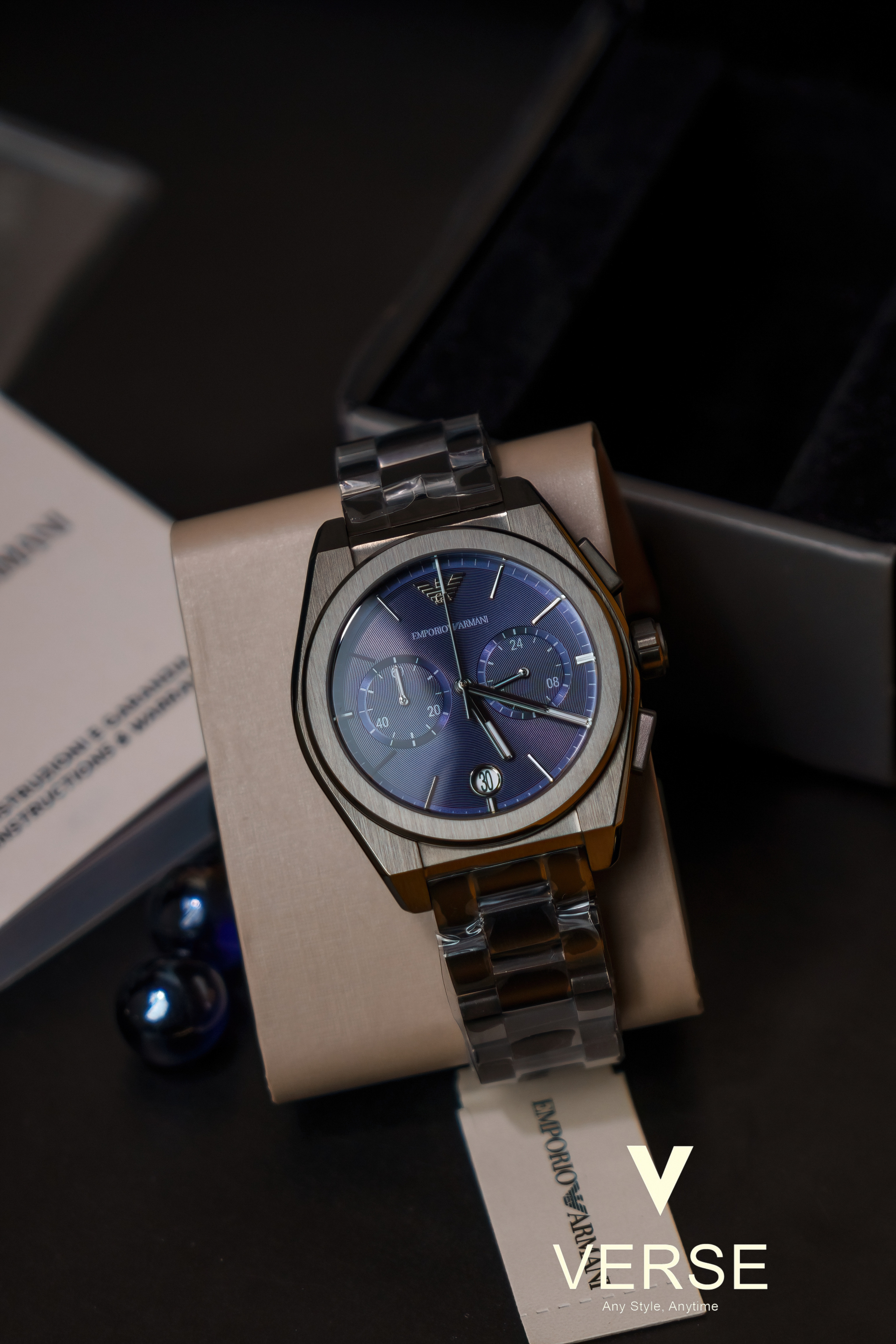 Emporio Armani Federico Chronograph Blue Dial Men's Watch | AR11561