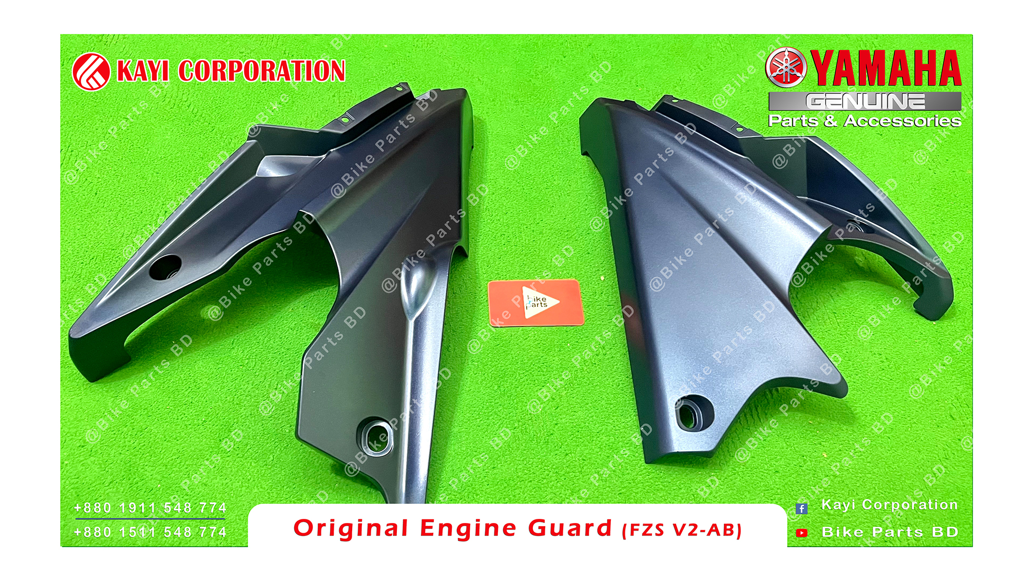 Engine guard for Yamaha FZS V2 (Armada Blue) bike._img_1