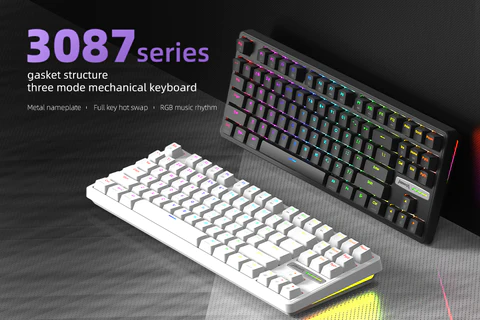 (Stock Out) MONKA 3087 Gasket Mount | Rainbow Backlit | Semi Hot-Swappable | Mechanical Keyboard_img_4