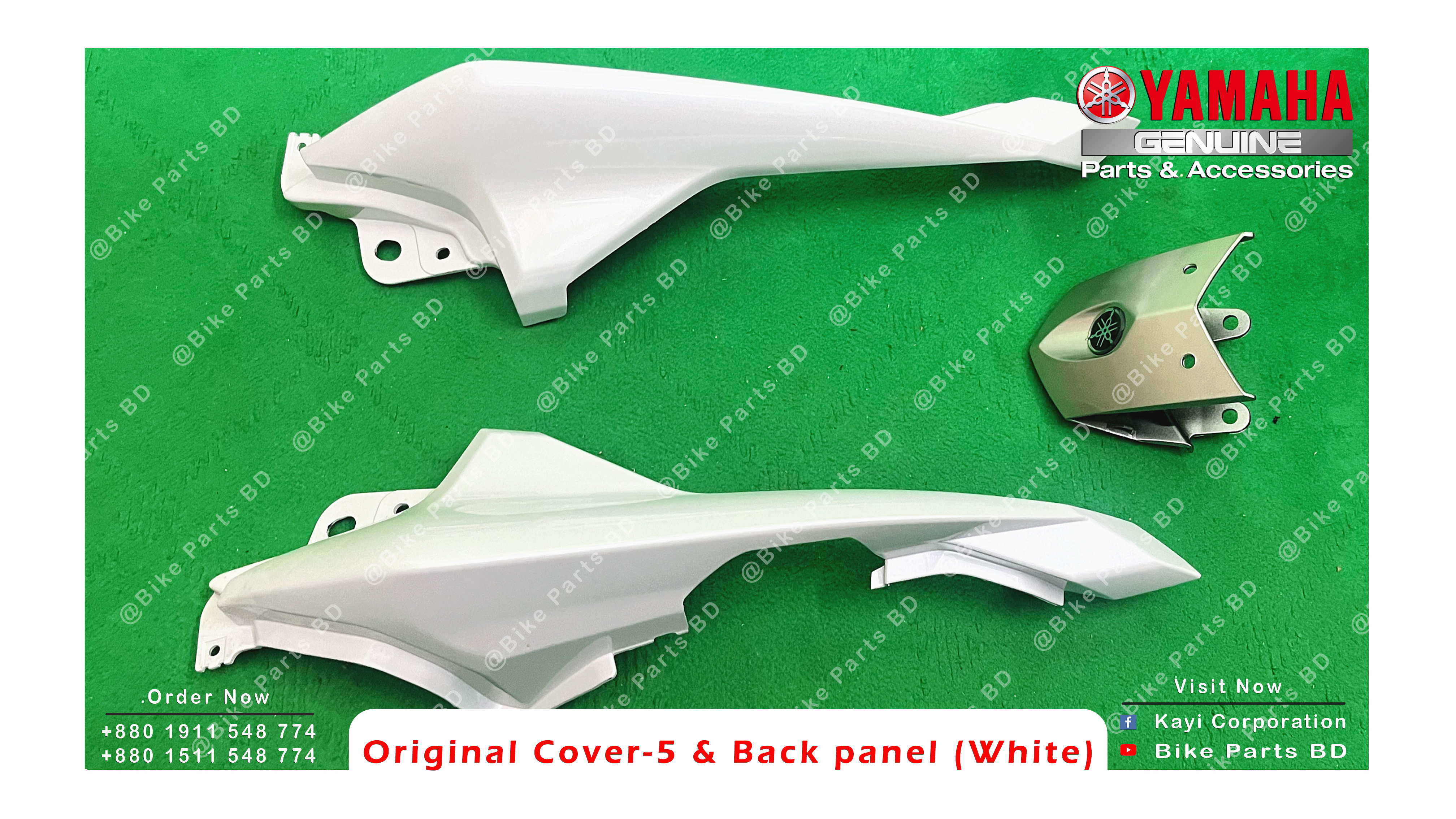 Cover-5 with Back Panel for (White) Yamaha FZS V2 & Fazer V2 bike._img_1
