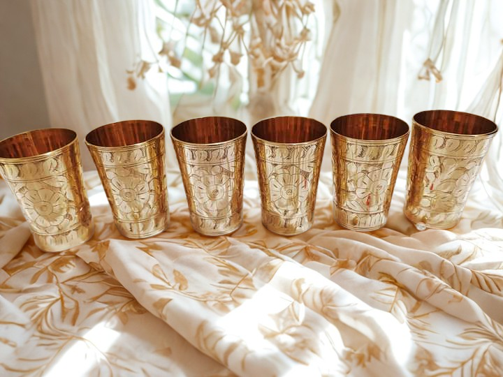 পিতলের তৈরি নকশী করা গ্লাস সেট_img_0