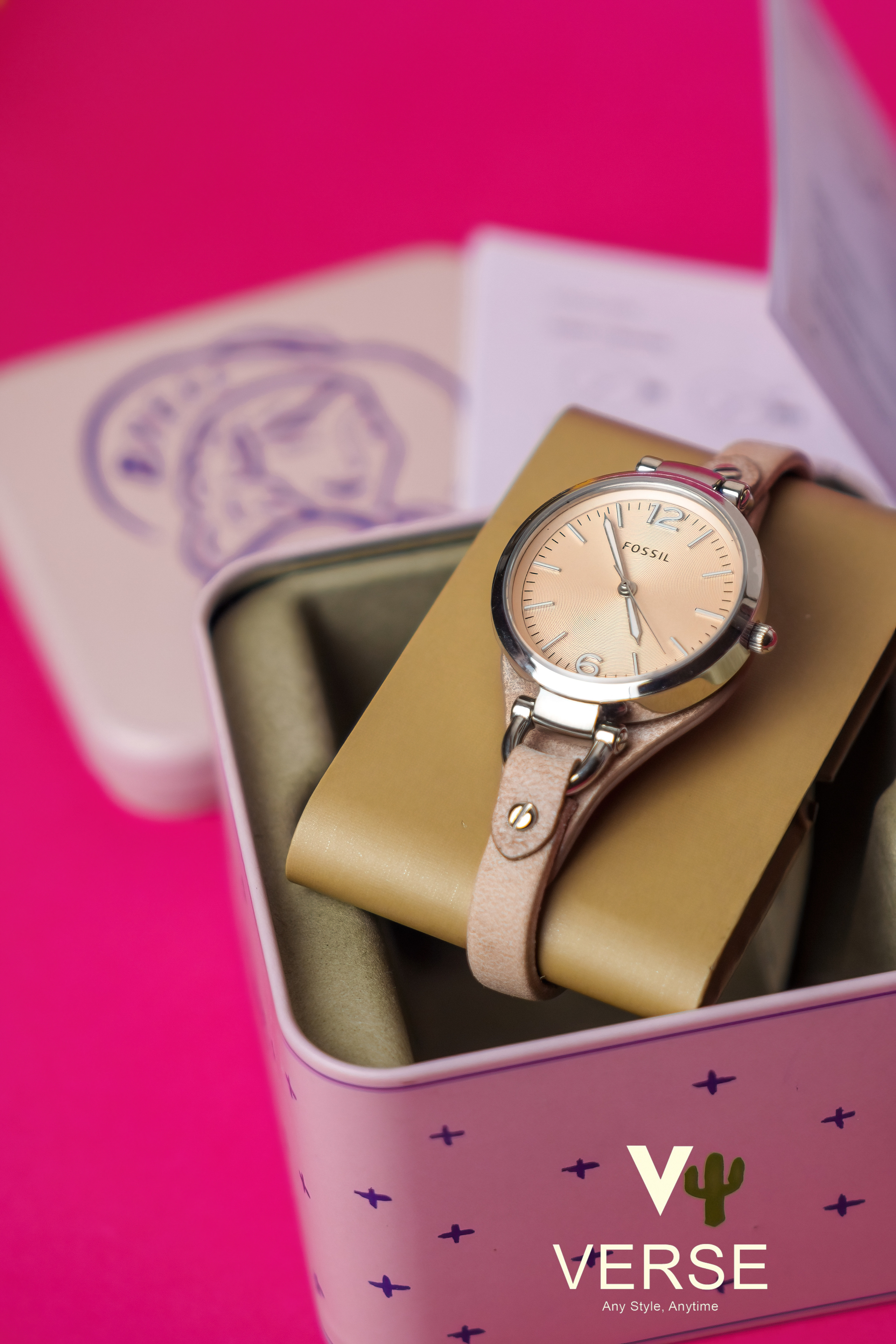 Fossil  Georgia Bone Leather Watch ES2830