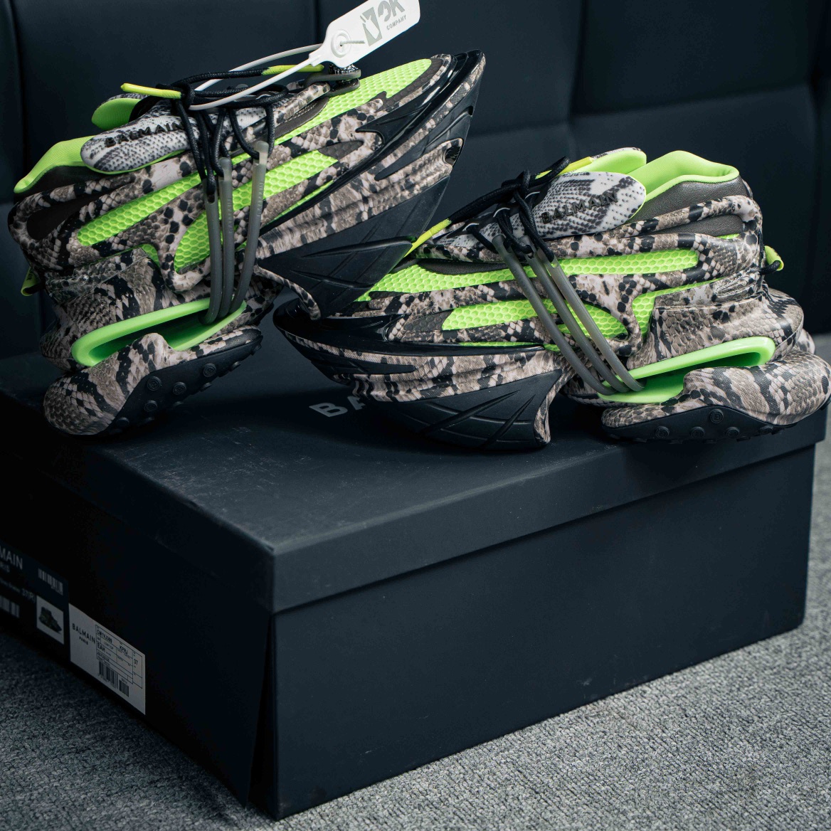 Balmain Gray & Green Unicorn Sneakers (1:1)_img_4