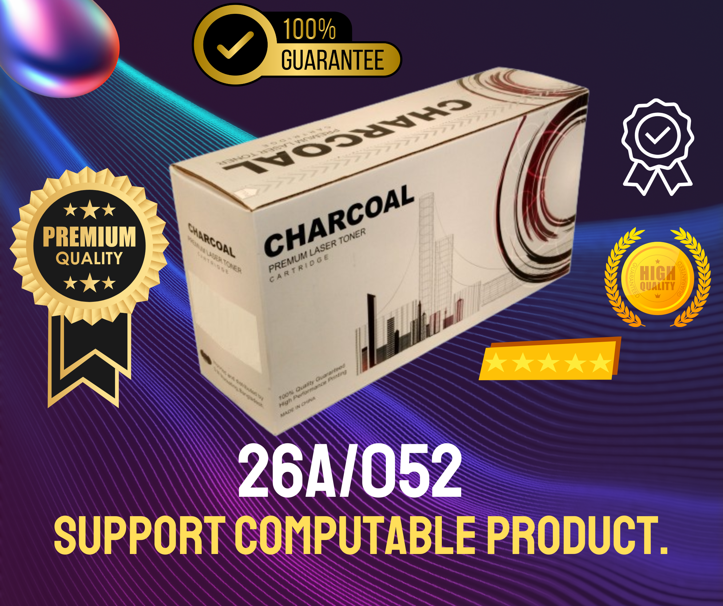 26A/052 Chinese Toner Cartridge # CHARCOAL BRAND_img_0