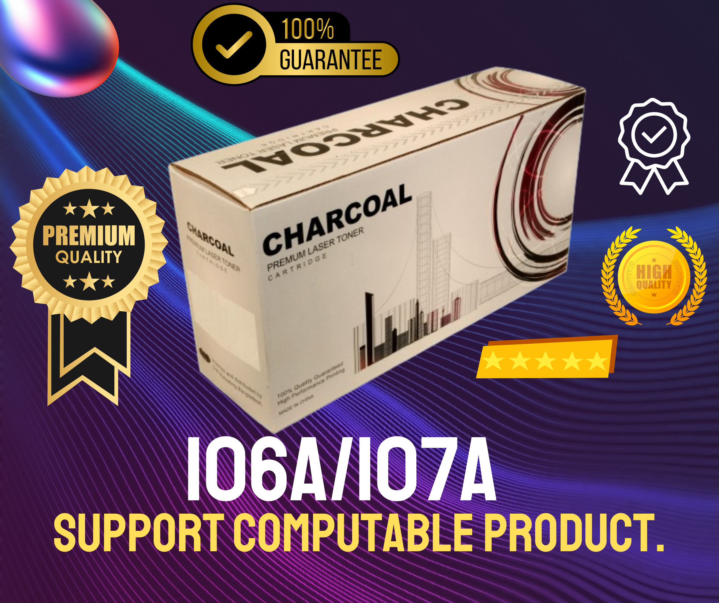 106A/107A  For 107, MFP 135, MFP 137 Printer # CHARCOAL BRAND