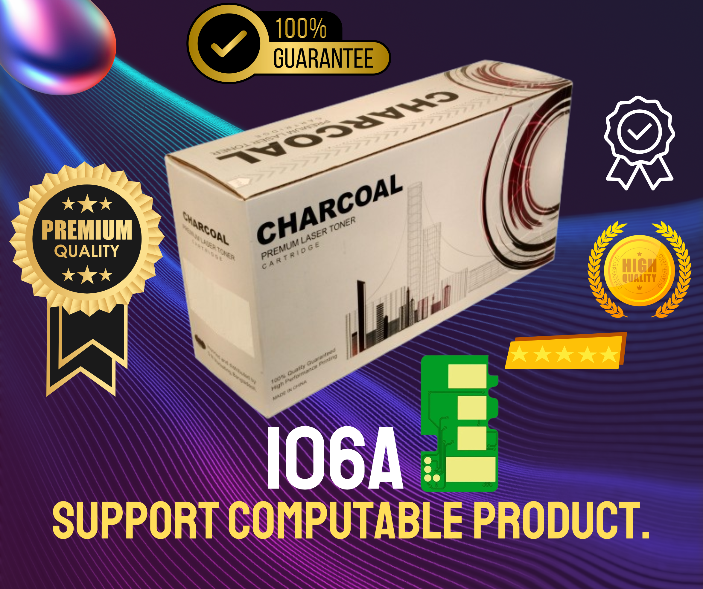 106A/107A  For 107, MFP 135, MFP 137 Printer # CHARCOAL BRAND_img_1