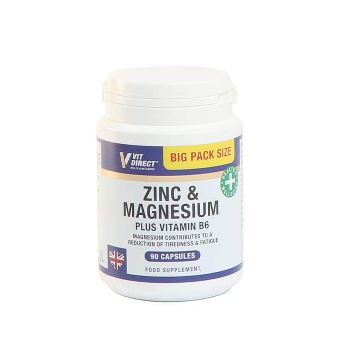 Zinc & Magnesium Plus Vitamin B6 90 Capsules - Made in UK