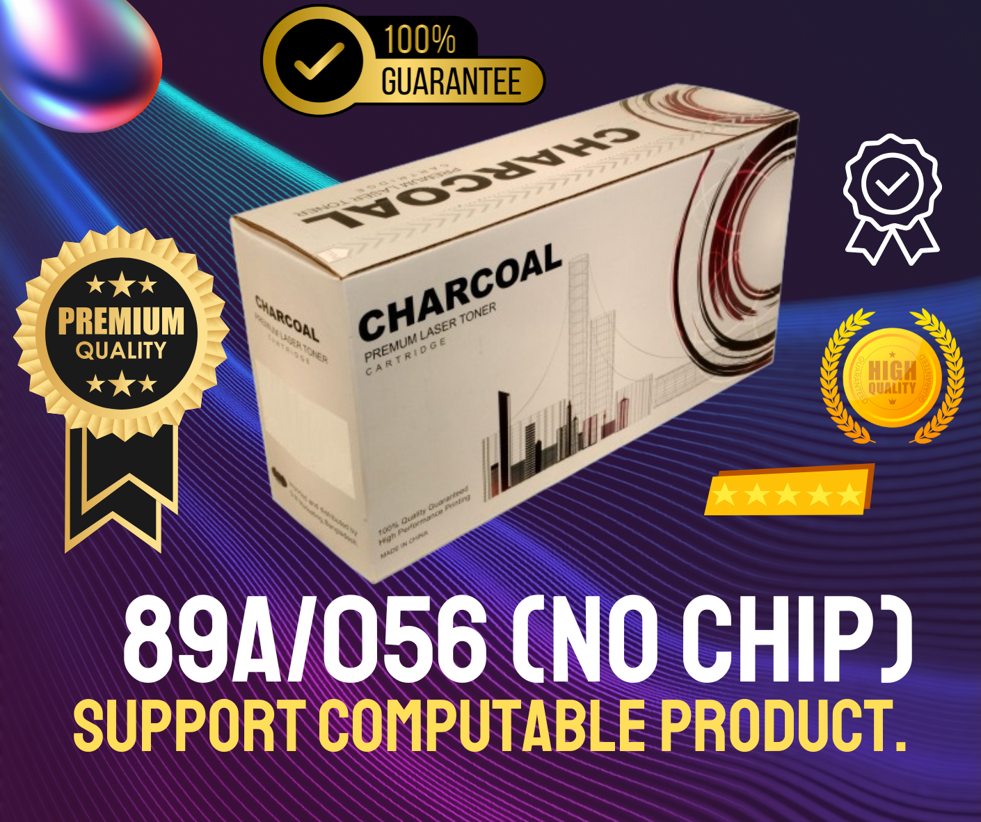 89A/056 (NO CHIP) Chinese Toner Cartridge # CHARCOAL BRAND