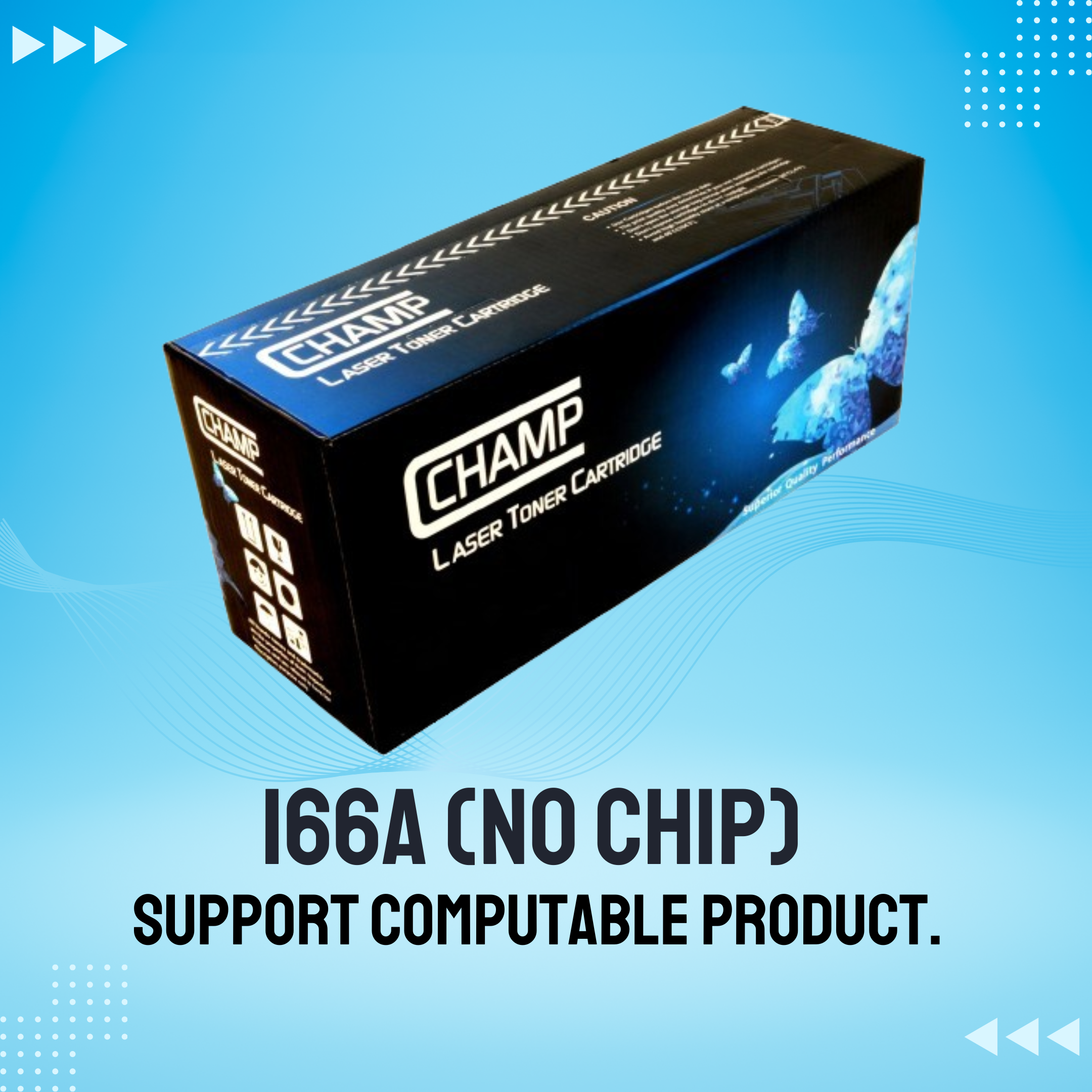 166A (WITH CHIP) For 1008, 1188, Printer # CHAMP BRAND