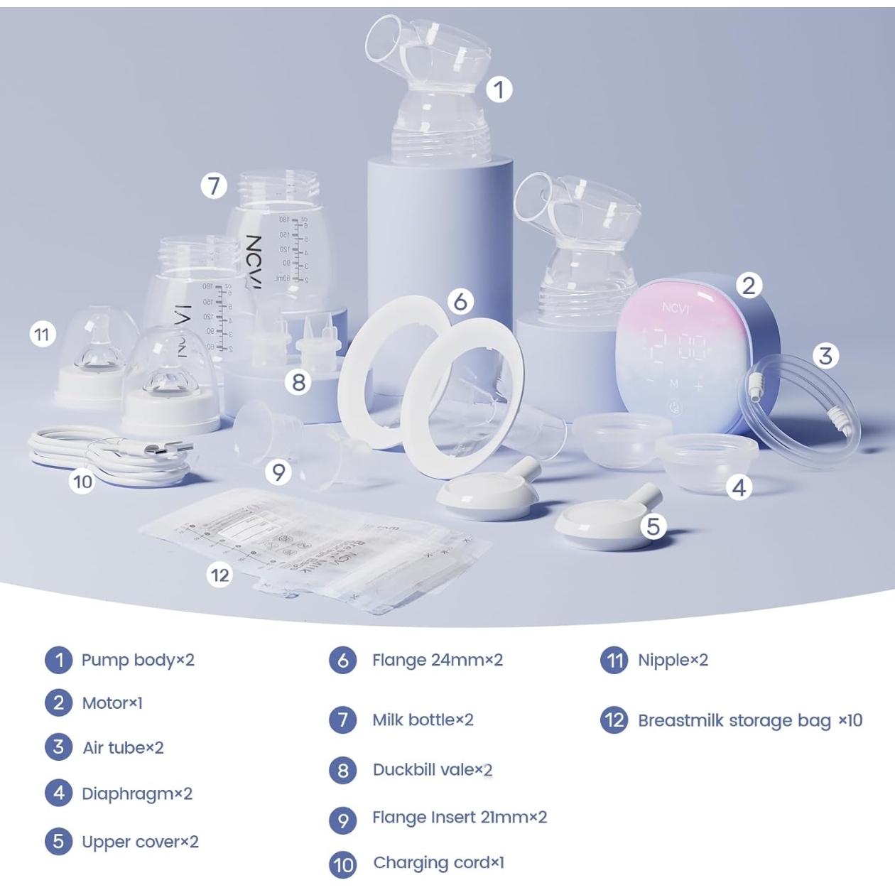 Ncvi Rechargeable double electric breastpump Model-8122_img_1