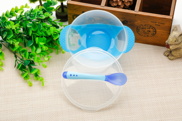 Baby feeding bowl set with lid & Temperature silicon spoon_img_2