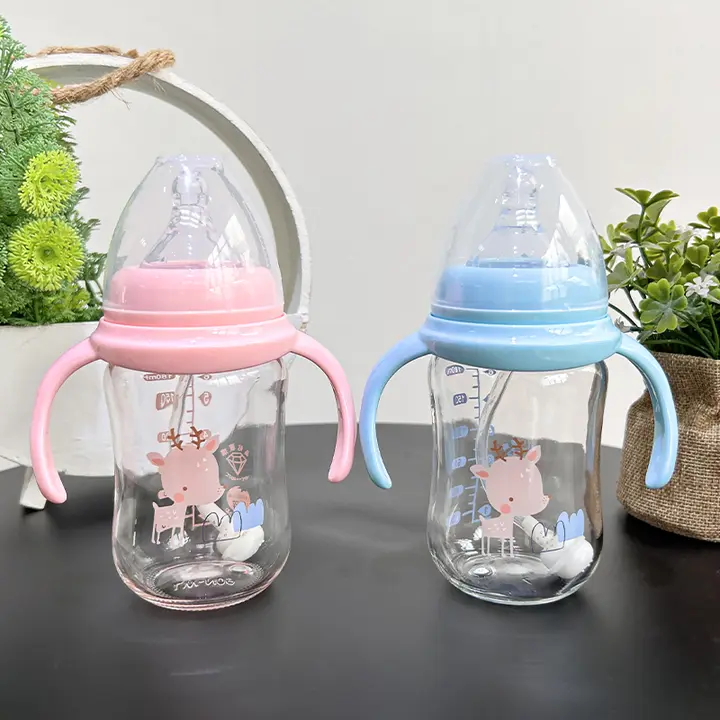 Anti colic Glass Feeder with Silicon cover (180ml)_img_1
