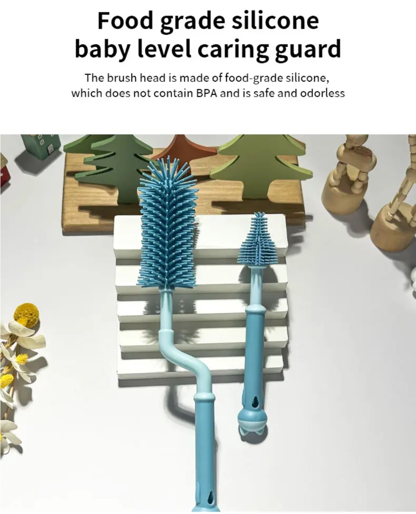 360° Rotating Silicon feeder cleaning brush  (2pis set)_img_2