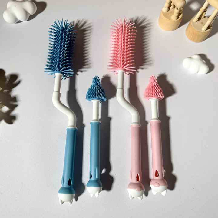 360° Rotating Silicon feeder cleaning brush  (2pis set)_img_4