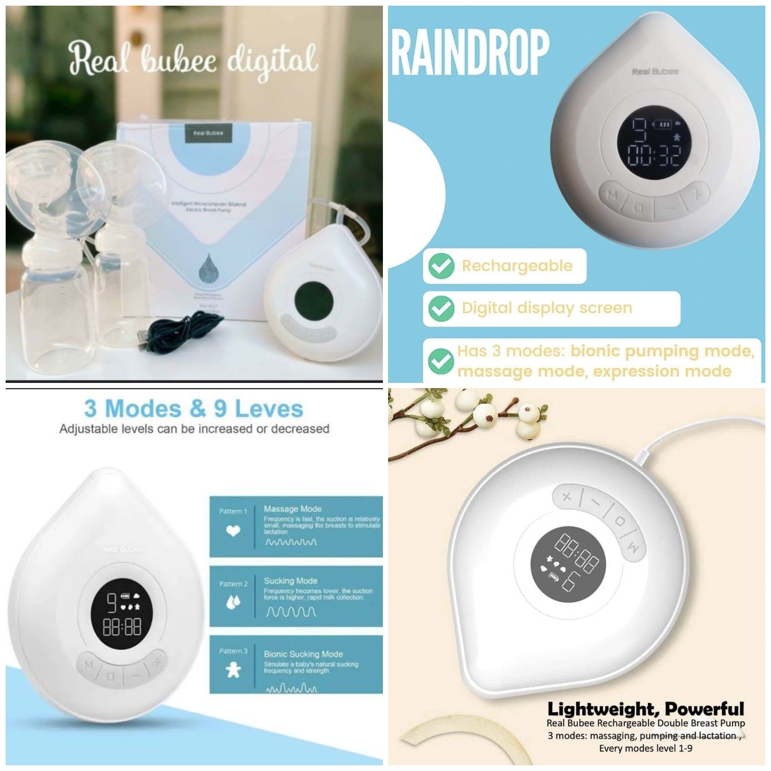 Real Bubee Rechargable double electric breastpump_img_1