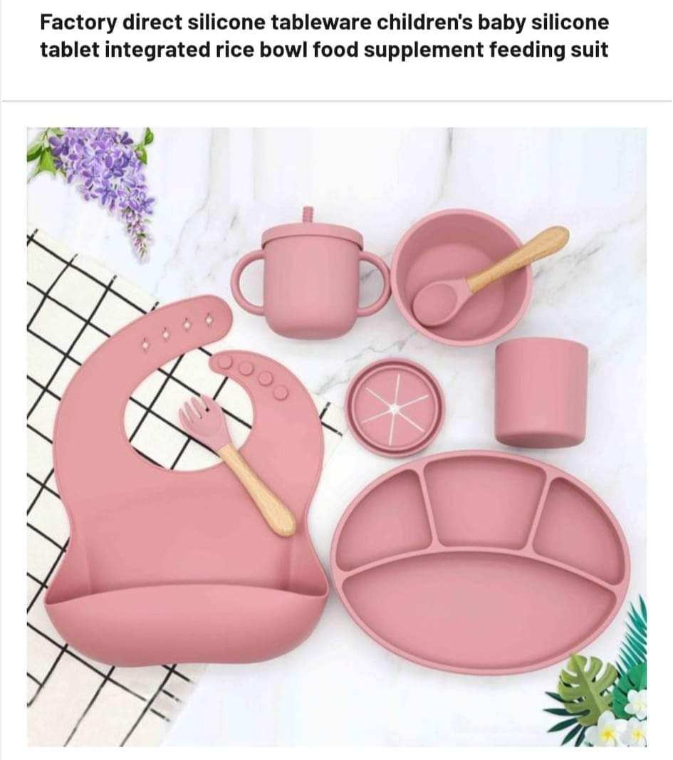 Silicon baby feeding set