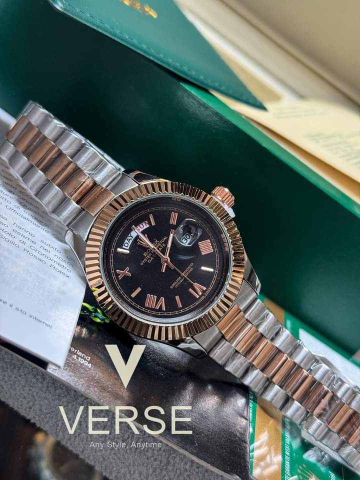 Rolex Oyster Perpetual Day Date Chain Black Dial