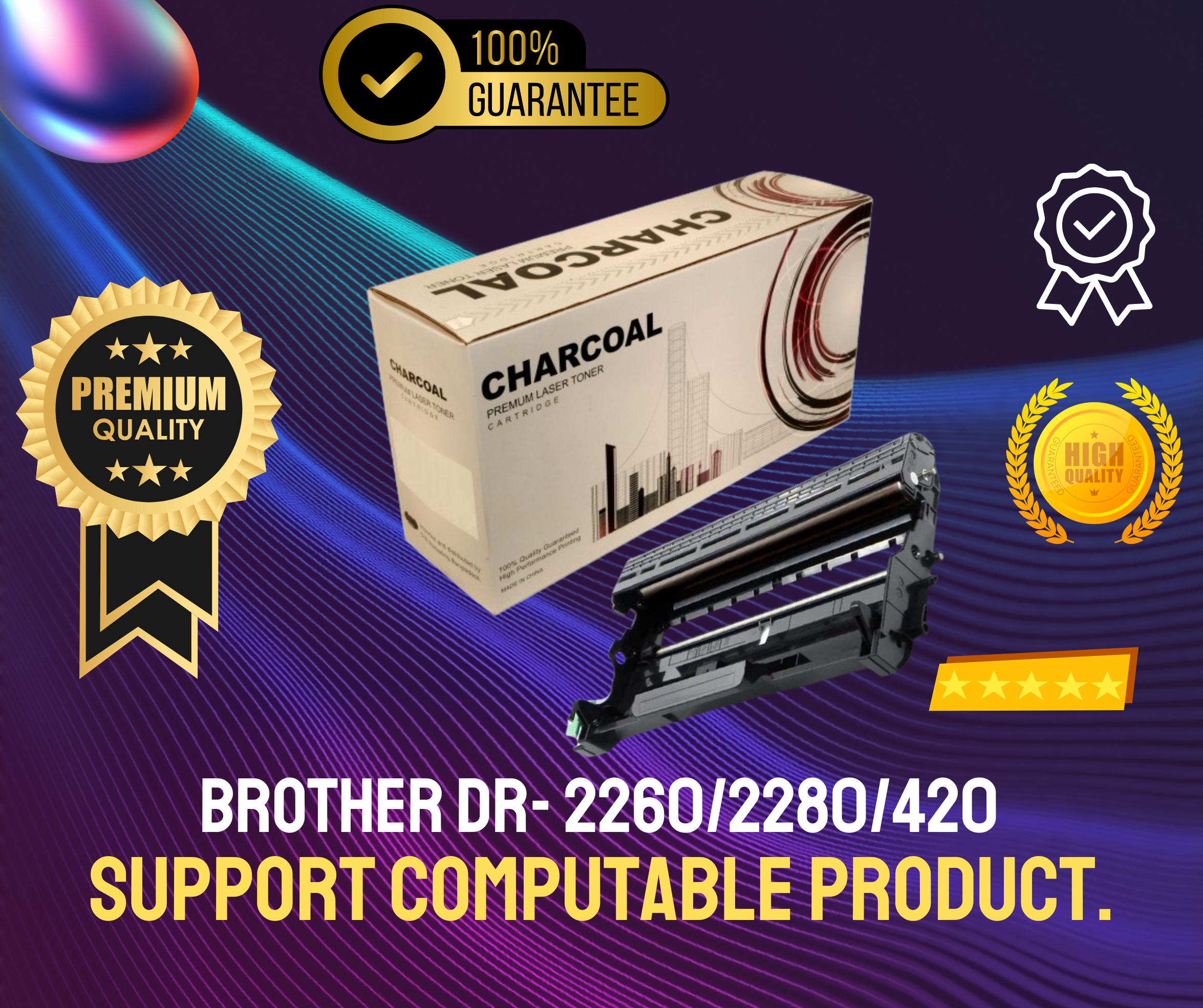 Brother DR- 2260/2280/420 Chinese Toner Cartridge # CHARCOAL BRAND