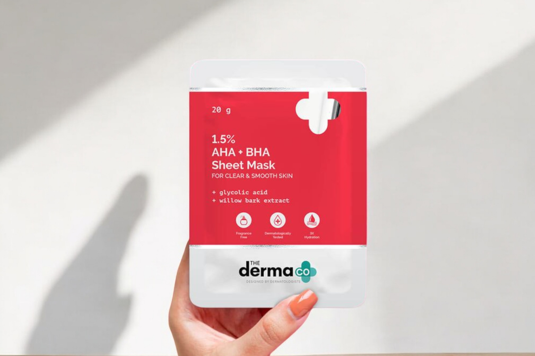 Derma co 1.5% AHA + BHA Sheet Mask for Clear & Smooth Skin_img_0