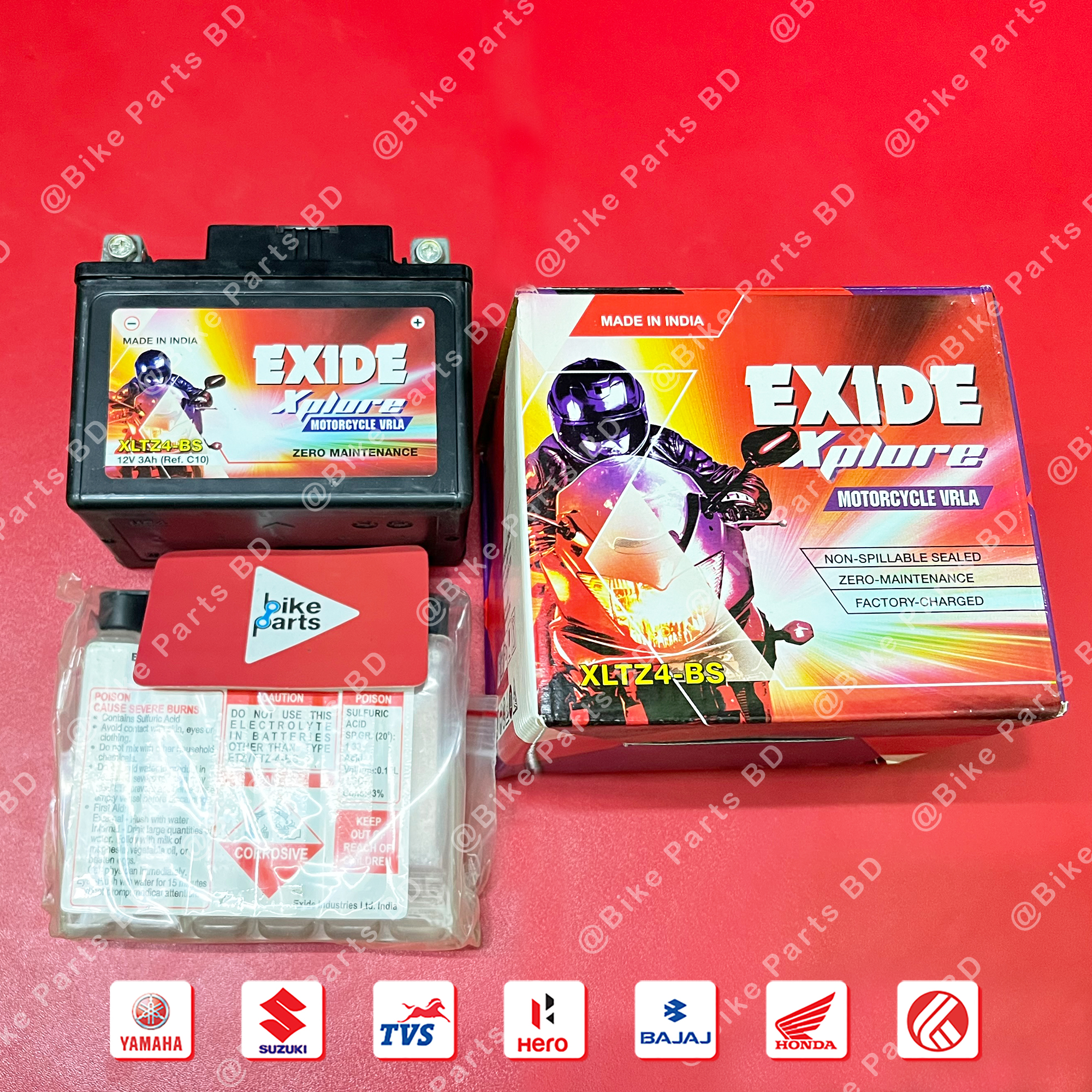 Exide Battery (4L Size) for Suzuki Gixxer SF & Gixxer (Old & New Model) bike.
