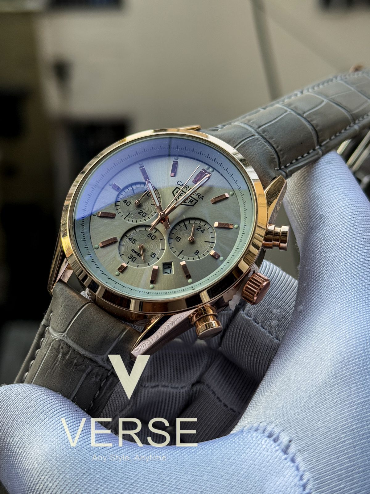 Tagheuer heuer 02 grey belt grey dial